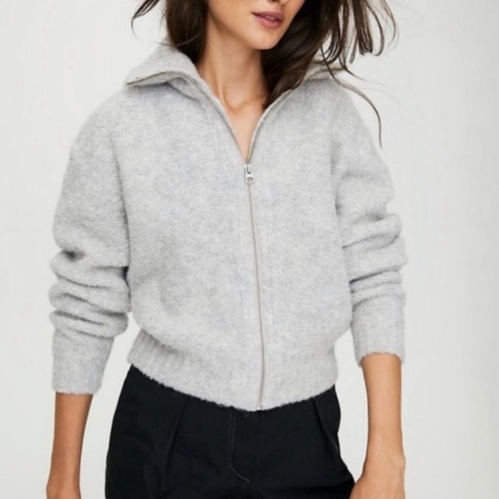 WILFRED FREE | ARITZIA zip up collared sweater